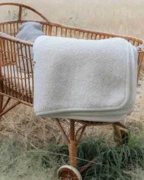 100% Merino Wool Tumbled Blanket <br> Kico Label - natural