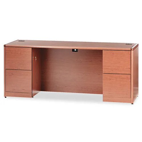 10700 Kneespace Credenza, Full Height Pedestals, 72w X 24d X 29.5h, Cognac