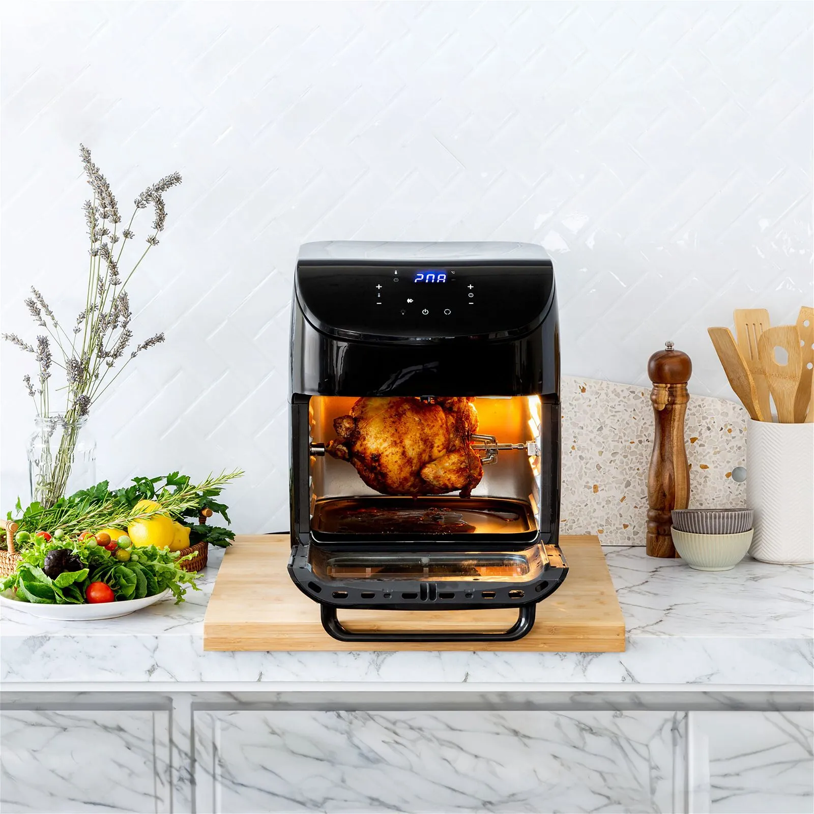 12L Digital Air Fryer w/ 200C, 7 Cooking Settings & Rotisserie Function