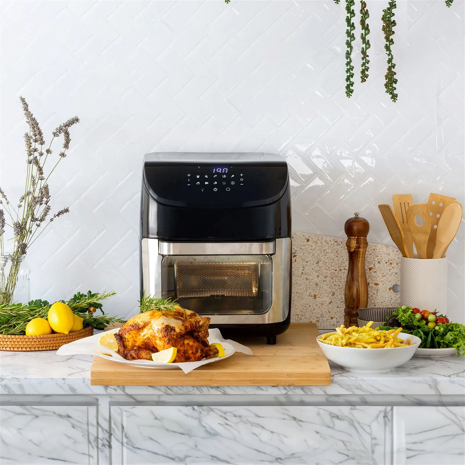 12L Digital Air Fryer w/ 200C, 7 Cooking Settings & Rotisserie Function