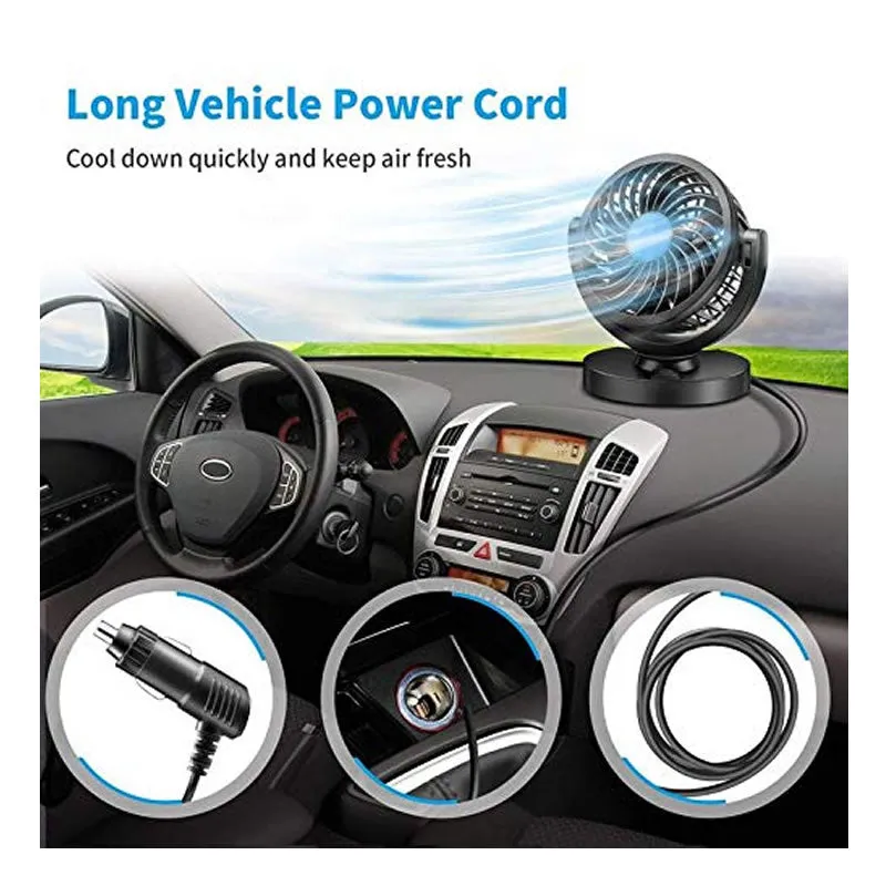 12V 360 Degree Car Cooling Fan