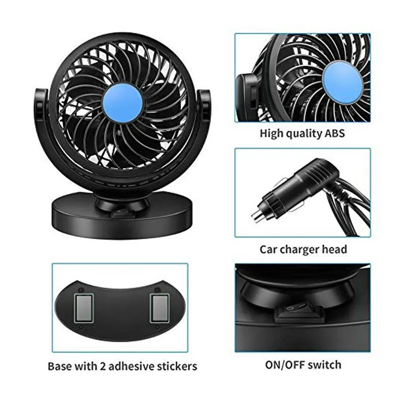 12V 360 Degree Car Cooling Fan