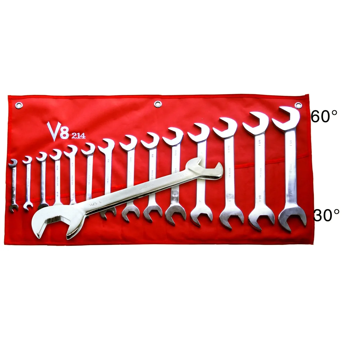 14 Piece Angle Head Wrench Set 3/8" - 1-1/4"