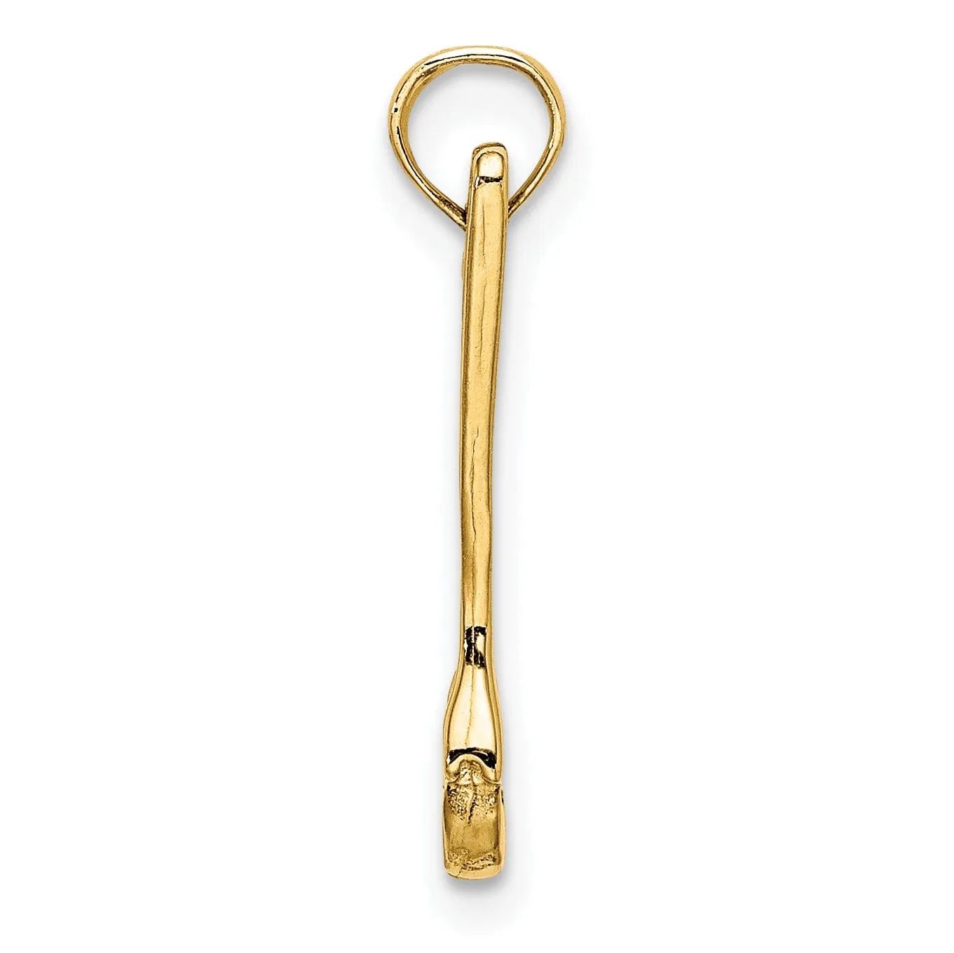 14K Yellow Gold Polished Finish 3-Dimensional Adjustable Wrench Charm Pendant