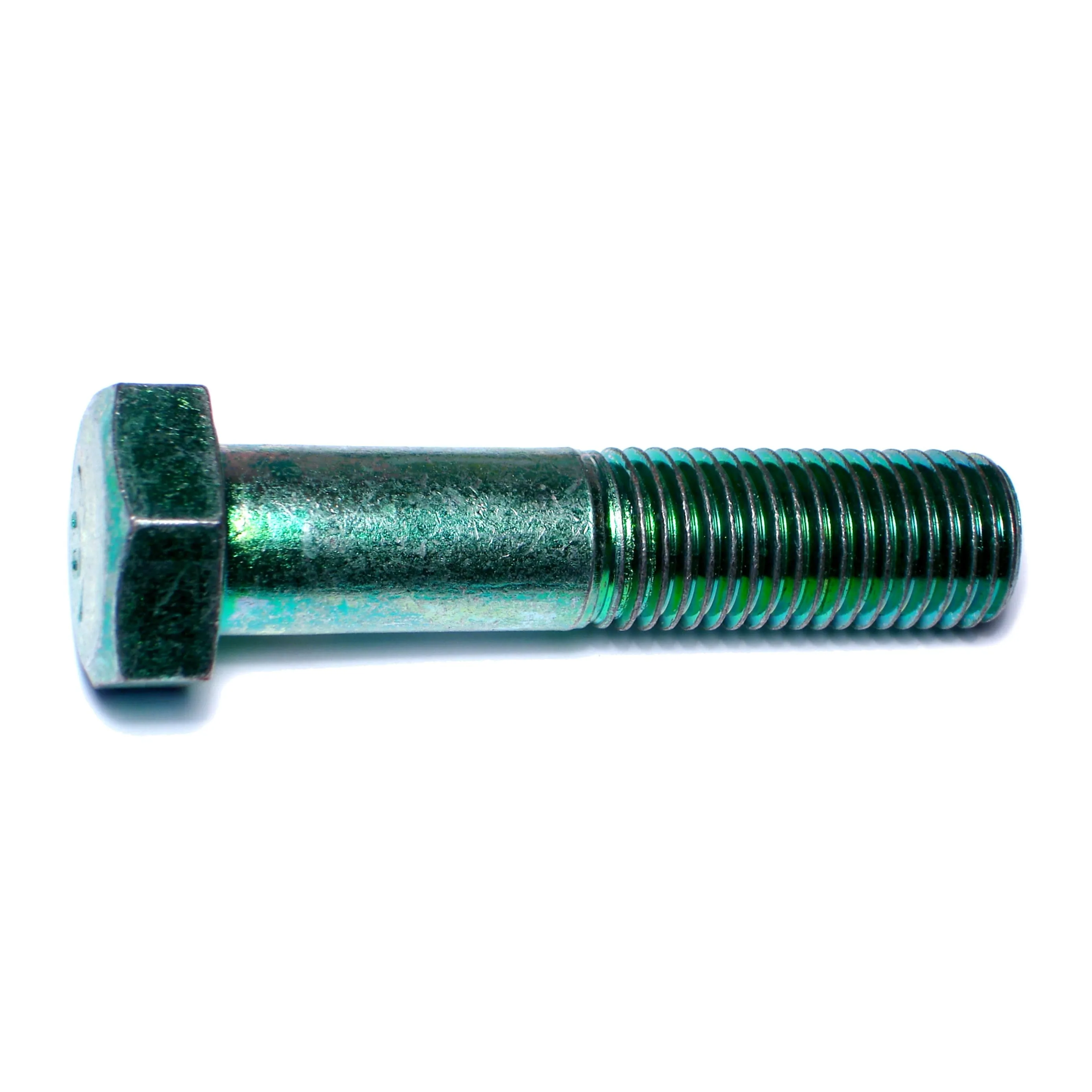 1"-8 x 4-1/2" Green Rinsed Zinc Grade 5 Hex Cap Screws (7 pcs.)