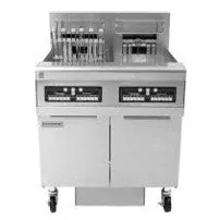 2 Full Vat High Efficiency Electric Floor Fryer Built-In Filtration and CM 3.5 Controls.