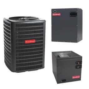 2 Ton 15.2 SEER2 Goodman Upflow/Downflow Air Conditioner System with Models GLXS4BA2410, CAPTA2422B3, MBVB12BP1X00