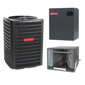 2.5 Ton 15.2 SEER2 Goodman Horizontal Air Conditioner System with Models GLXS4BA3010, CHPTA3026B3, MBVB12BP1X00