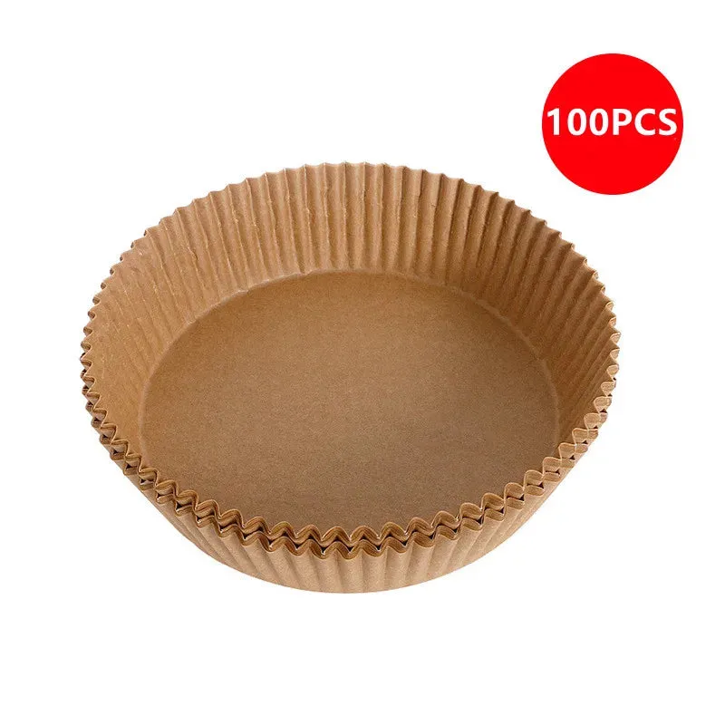 25/50/100 Piece Air Fryer Disposable Paper Liners Non-Stick Air Fryer Parchment Paper Liners Baking Paper Filters for AirFryer