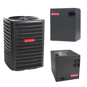 3.5 Ton 13.6 SEER2 Goodman Upflow/Downflow Air Conditioner System with Models GLXS3BN4210, CAPFA6030C3, MBVB16CP1X00