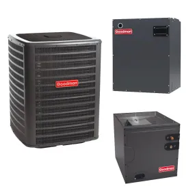 3.5 Ton 15.2 SEER2 Goodman Upflow/Downflow Air Conditioner System with Models GLXS4BA4210, CAPTA4230C3, MBVB16CP1X00