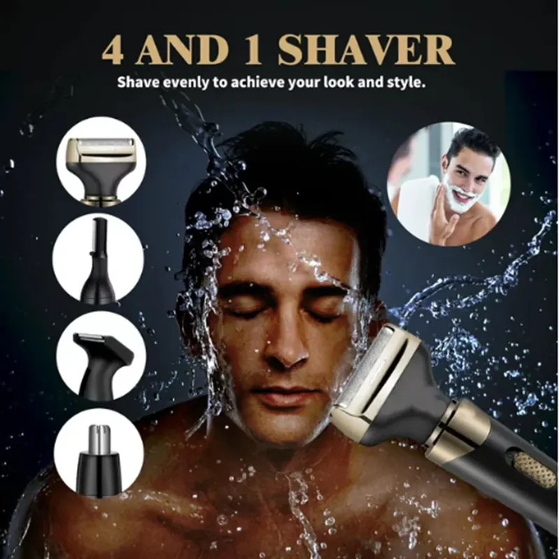 4-in-1 Rechargeable Shaver - Waterproof Painless Epilator Nose Hair Removal - Groomer