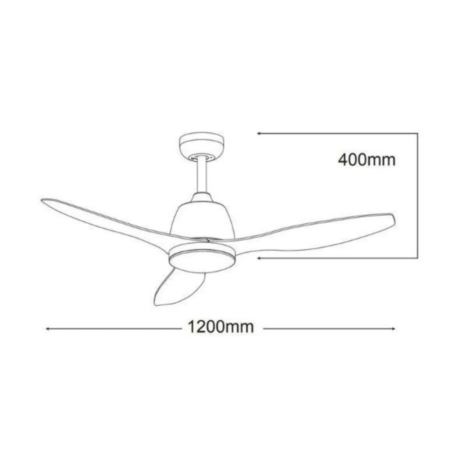 48" (1200mm) Elite AC Ceiling Fan w/ LED Light in White