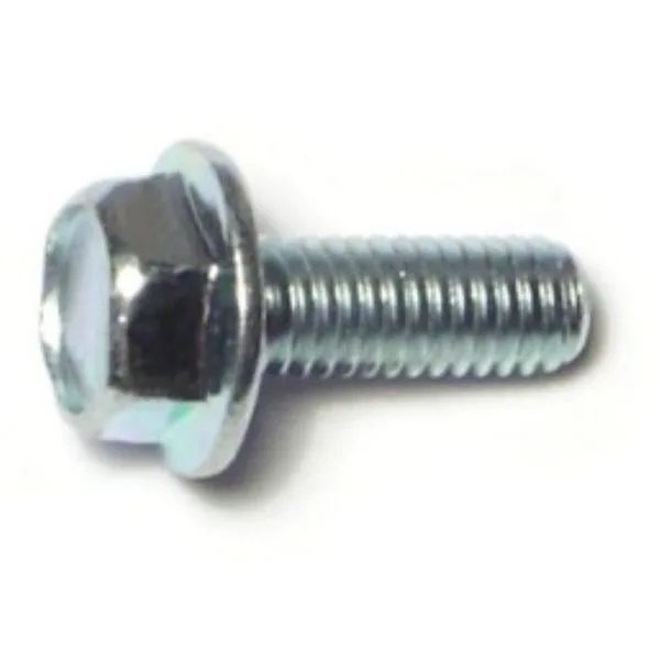 6mm-1.0 x 16mm Zinc Plated Class 10.9 Steel Coarse Thread JIS Hex Washer Head Flange Bolts