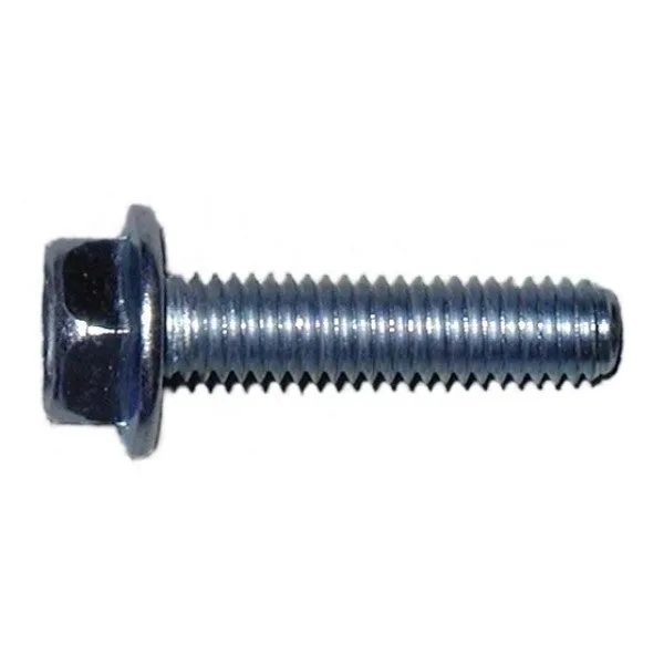 6mm-1.0 x 25mm Zinc Plated Class 10.9 Steel Coarse Thread JIS Hex Washer Head Flange Bolts