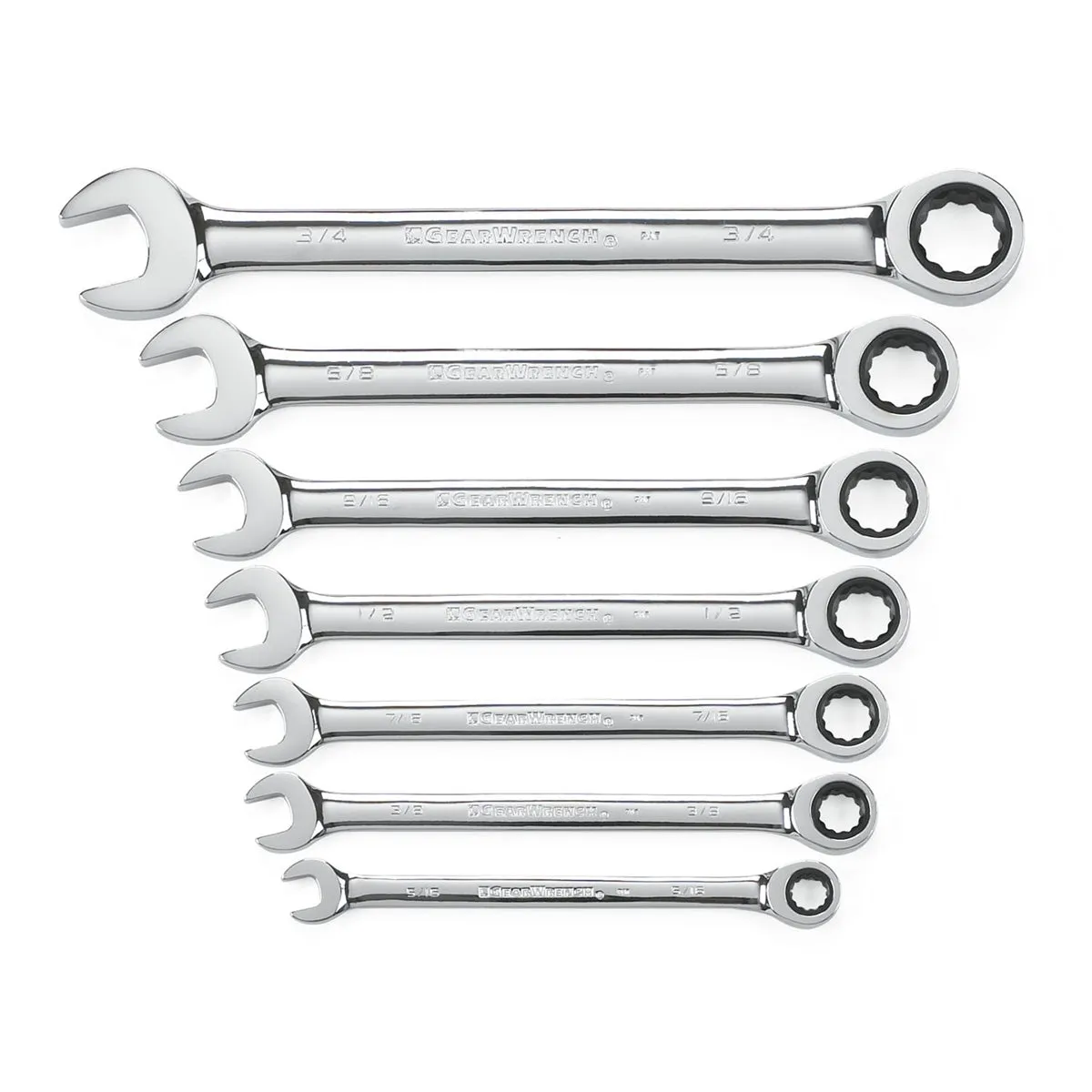 7 Piece SAE Combination Ratcheting GearWrench Set