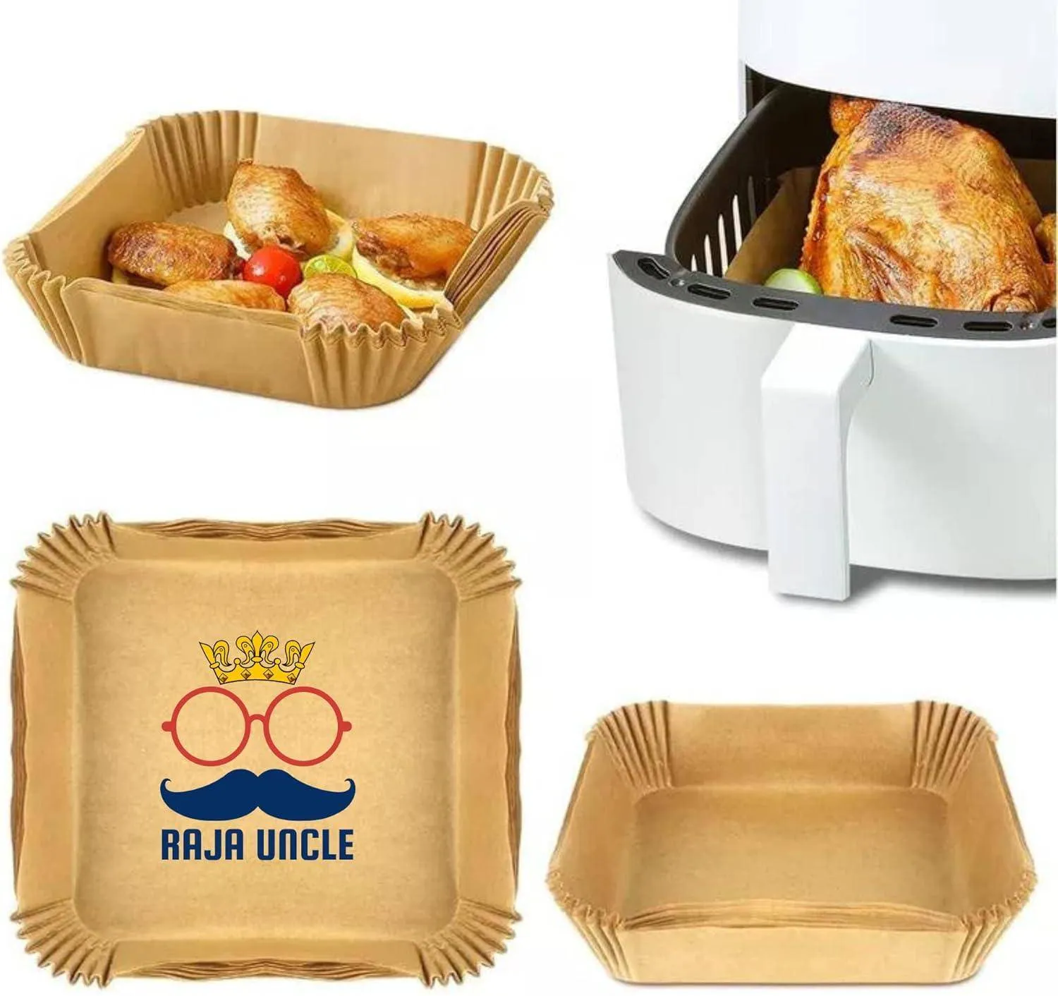 7.9 Inch Square Air Fryer Liners [100Pcs]