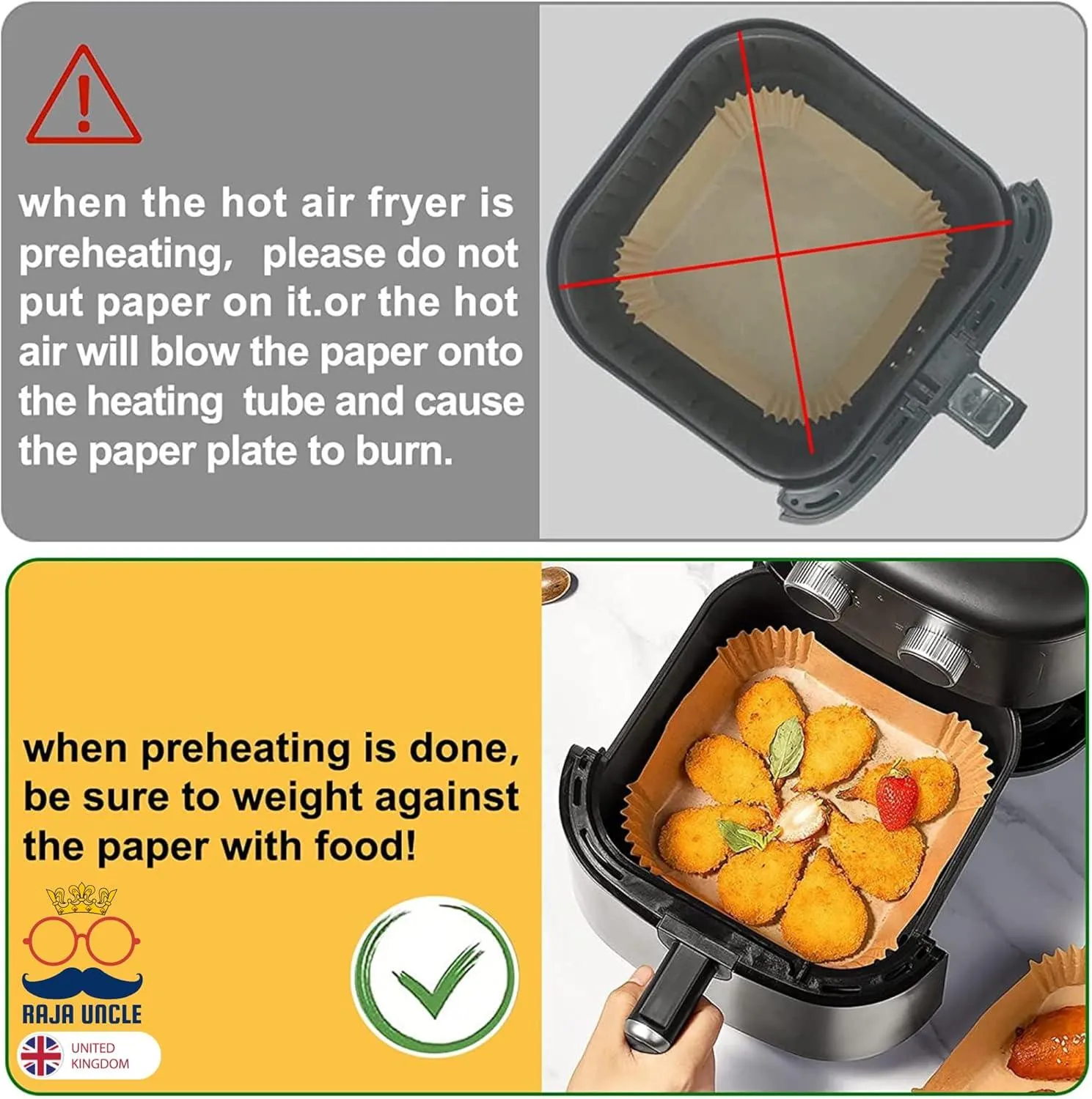 7.9 Inch Square Air Fryer Liners [100Pcs]