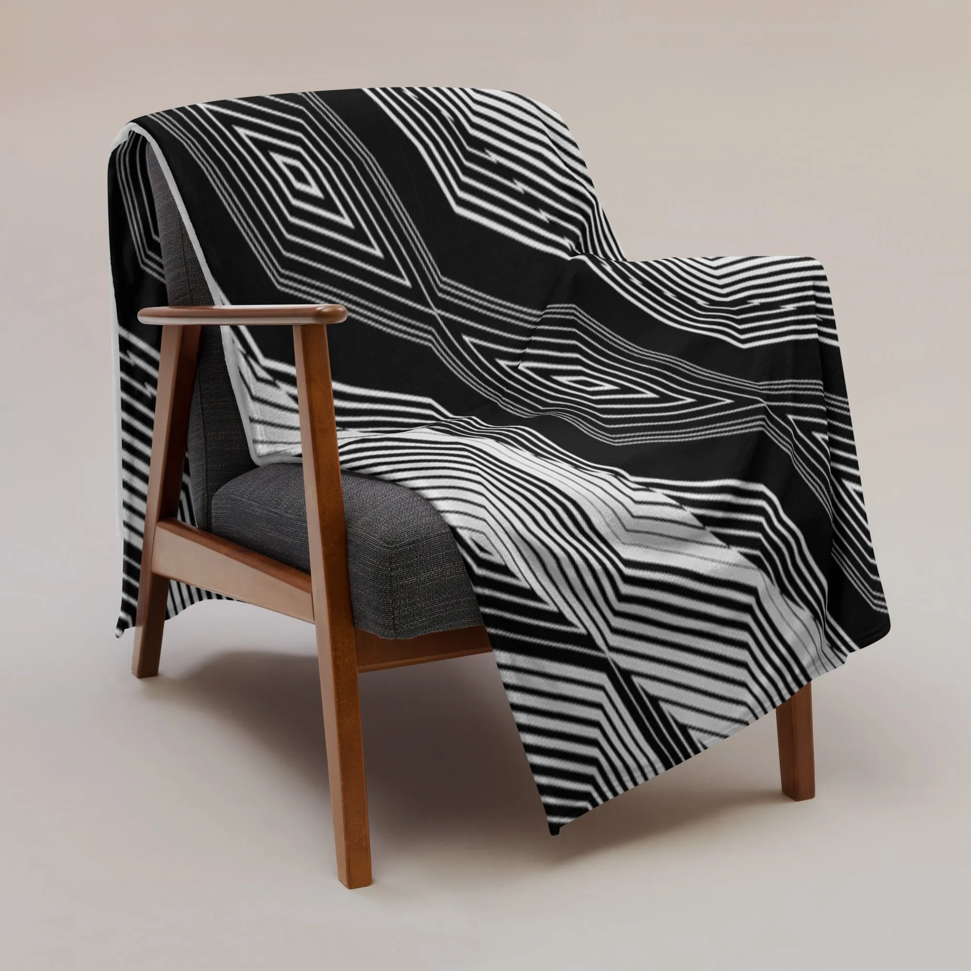 Abstract Black Throw Blanket