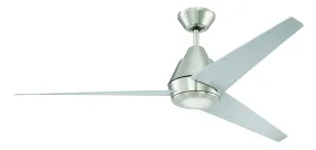 Acadian 1-Light Outdoor Ceiling Fan in Brushed Polished Nickel