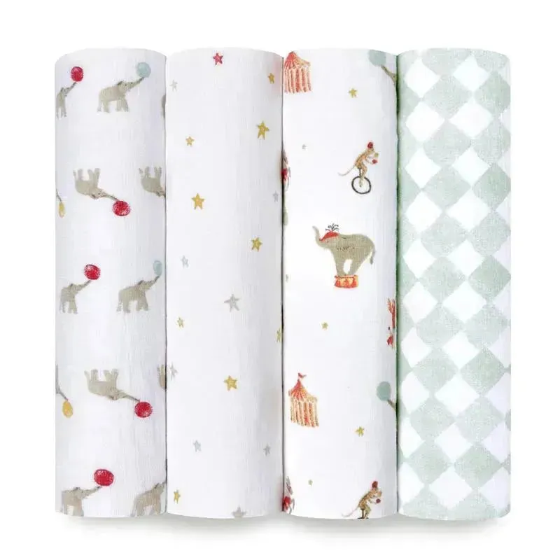 Aden   Anais - 4 Pk Elephant Circus Swaddle Blankets