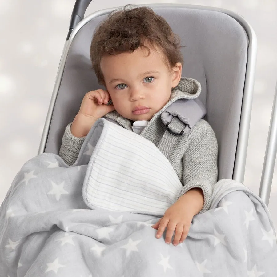 Aden and Anais - Flannel Muslin Stroller Blanket - Fate