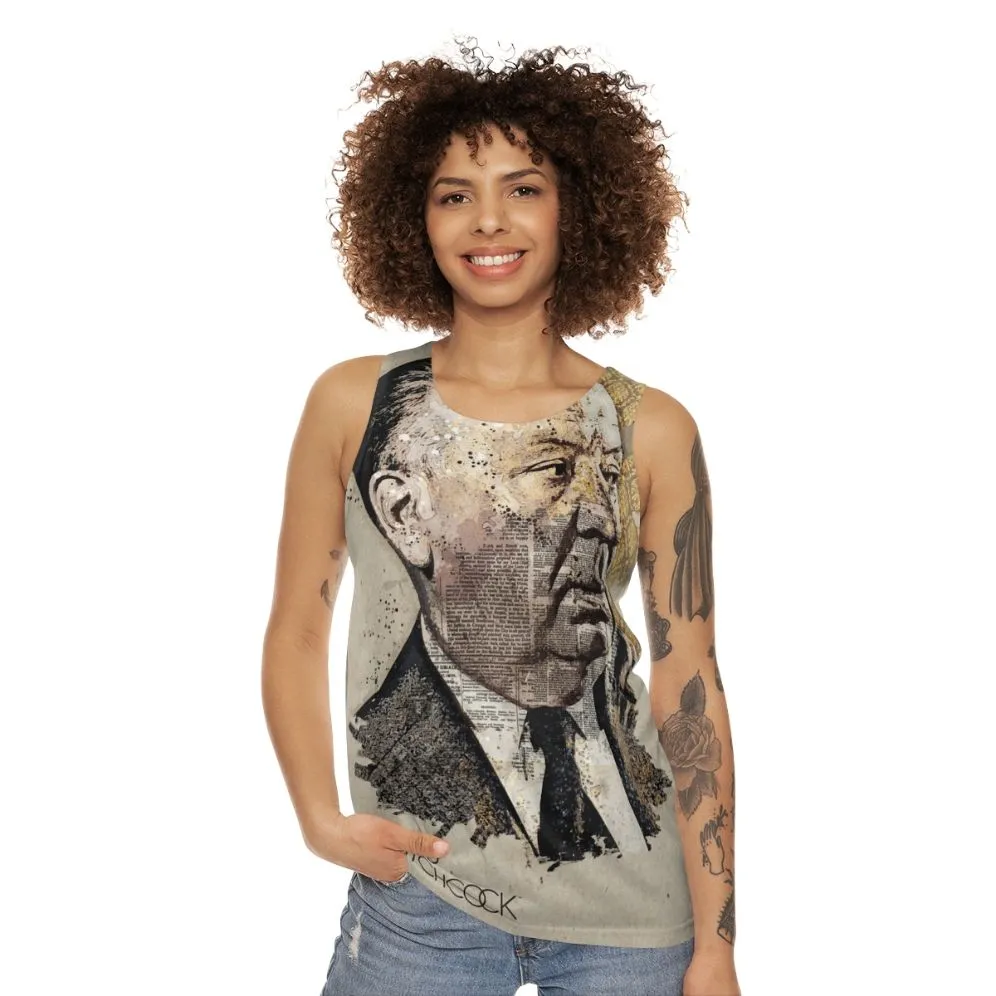 Alfred Hitchcock Movie Director Portrait Unisex Tank Top