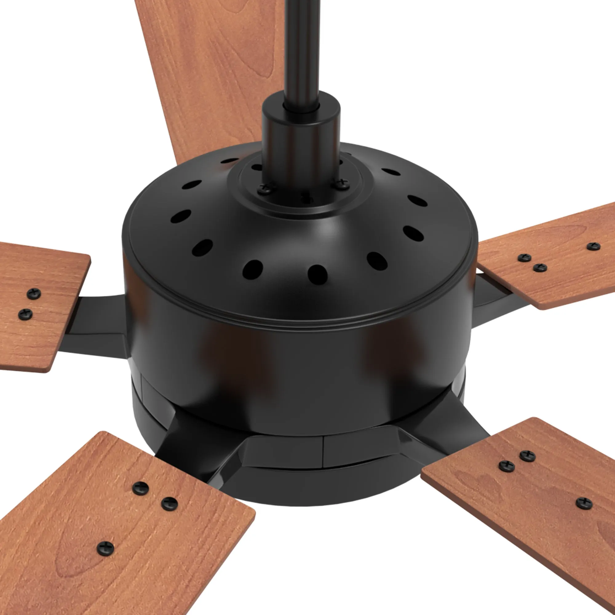 APPLETON 56 inch 5-Blade Smart Ceiling Fan with LED Light Kit & Remote Control- Black/Dark Walnut & Wood Finish (Reversible Blades)