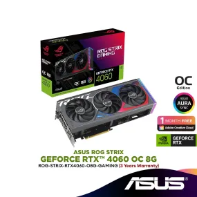 ASUS ROG Strix GeForce RTX 4060 OC Edition 8GB GDDR6 Graphics Card | ROG-STRIX-RTX4060-O8G-GAMING