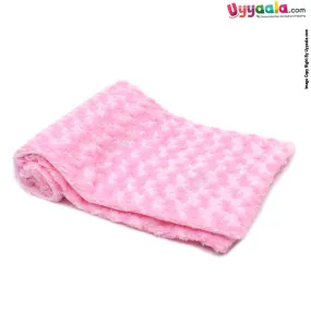 Baby Fur Rose Blanket 0-24m Age, Size (100*84cm) -Pink