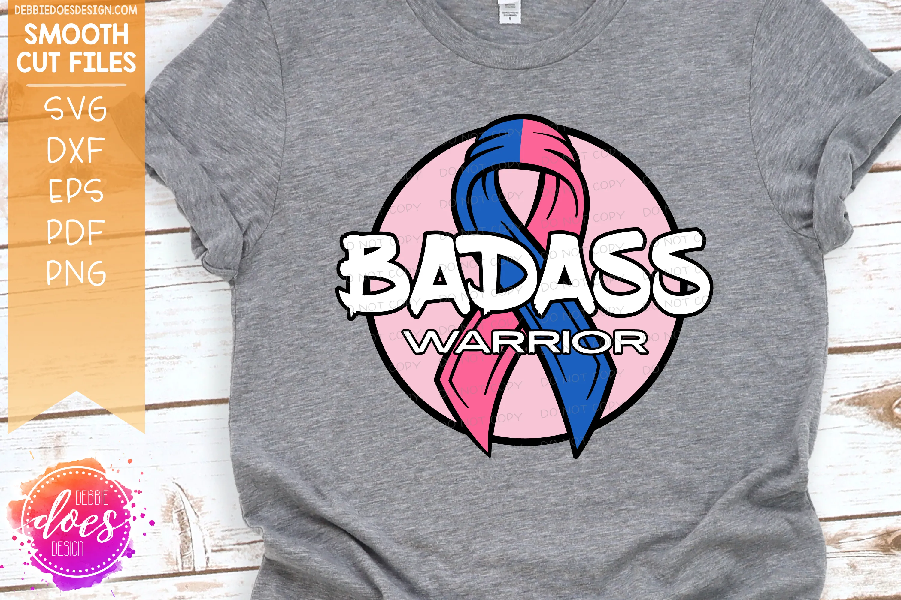 Badass Warrior Awareness Ribbon  - 2 Color - SVG File