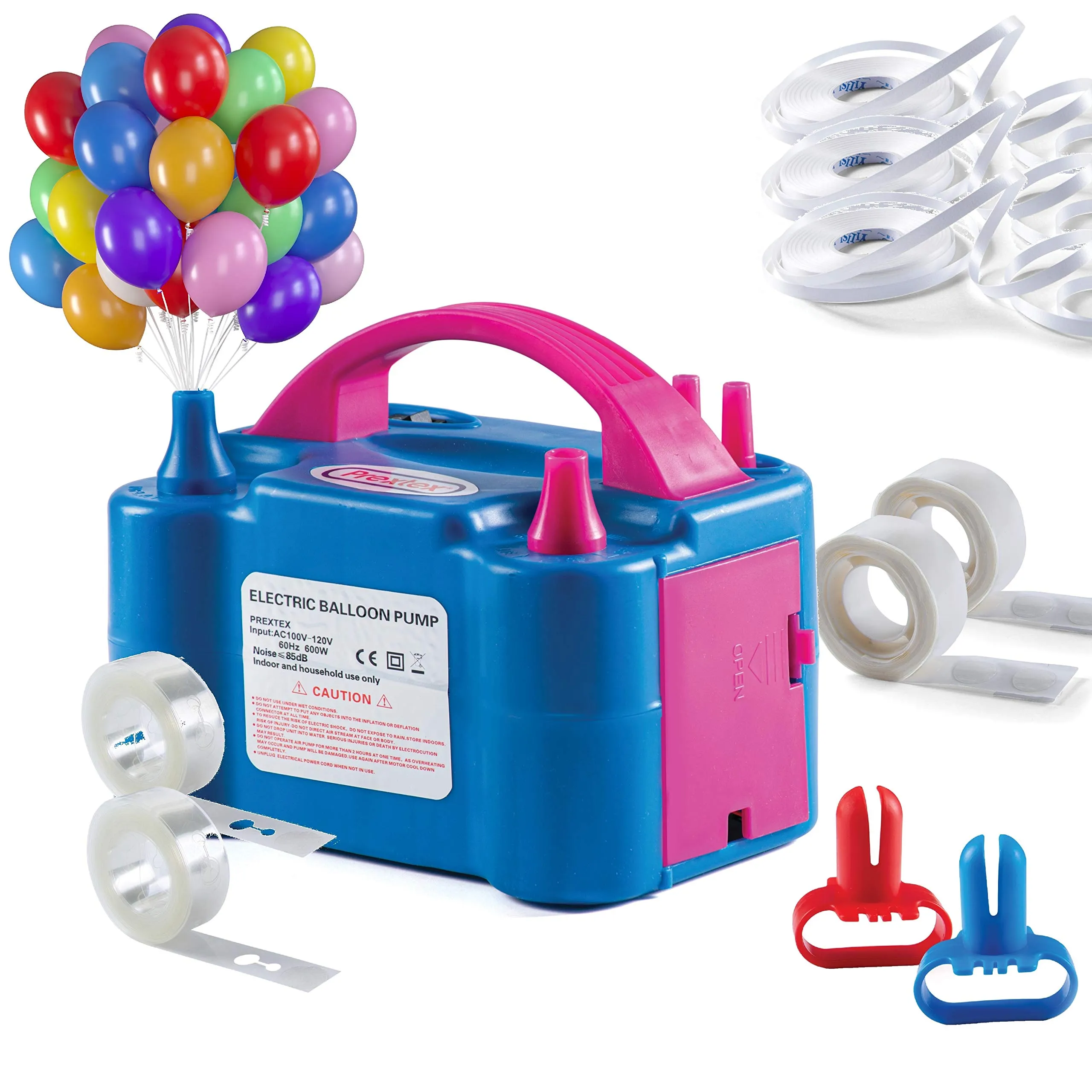 Balloon Pump With 85-Piece Balloon Decoration Set - 110v Electric Air Blower