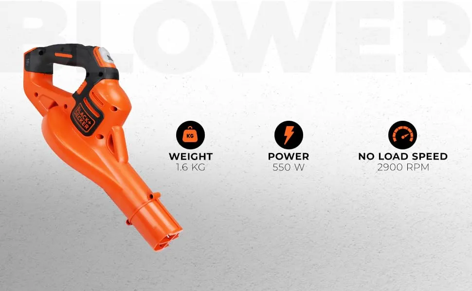 Black   Decker GWC1820PCF-B1 18V Power Boost Blower With 1pc Battery & 1pc Charger