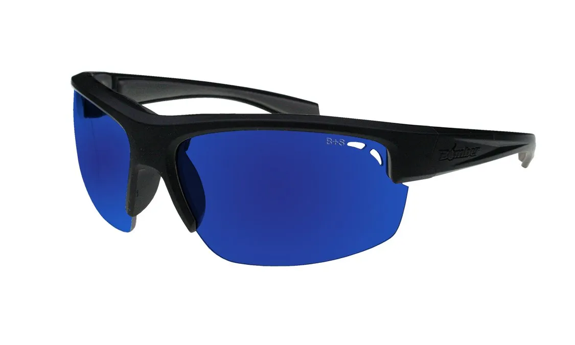 Bomber RG111BM REGGIE-BOMB MATTE BLK FRM / BLUE MIRROR POLARIZED LENS / GRAY FOAM