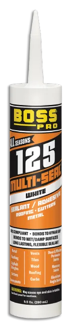 Boss Products 125 Multi-Seal® Building Construction Sealant, 10.1 oz Cartridge, White