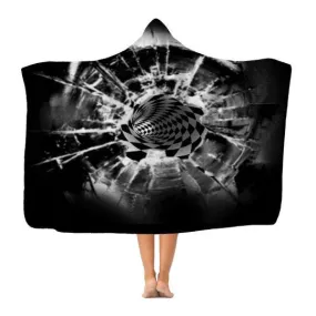 Bullet hole Vortex Hooded Blanket, Christmas,Thanksgiving/Birthday/Any Occasion Gifts/Cape/Camping/TV-time/Fireplace Snuggler