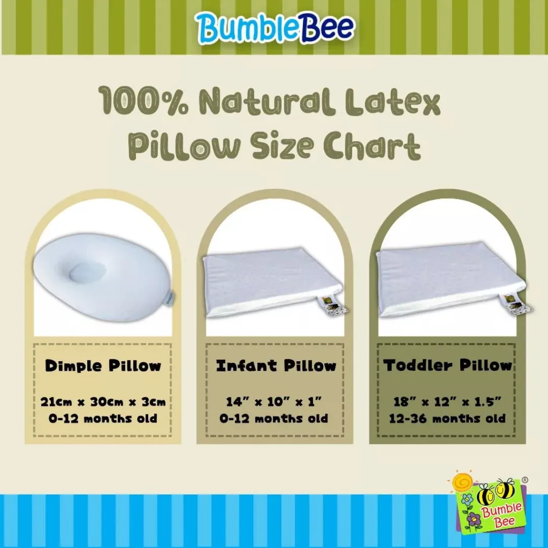 Bumble Bee Natural Latex Dimple Pillow (21 x 30 x 3cm)