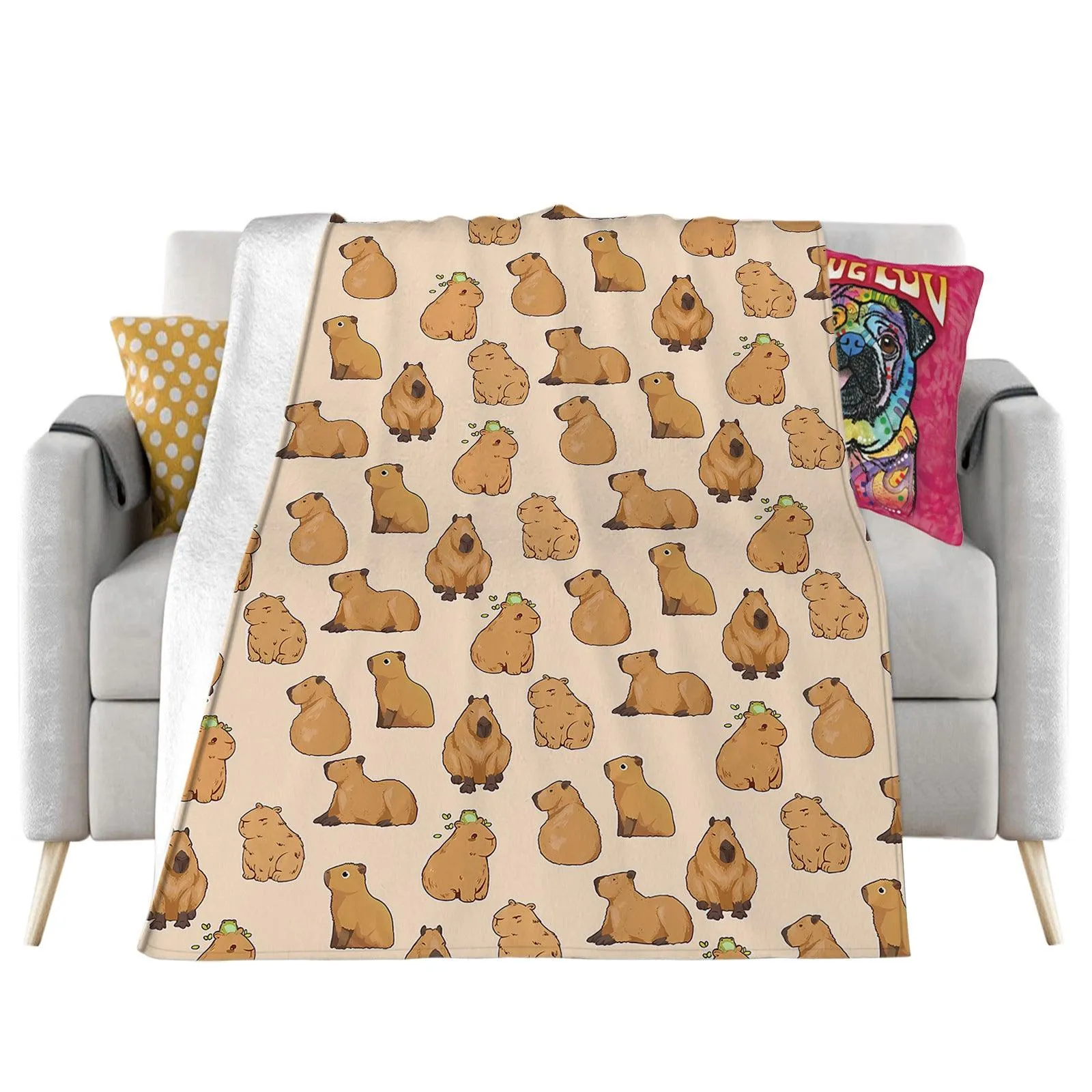 Capybara Animal 3D Printing Flannel Blanket