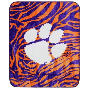 Clemson Tigers Raschel Throw Blanket