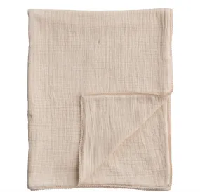 Cotton Double Cloth Baby Blanket - Peach