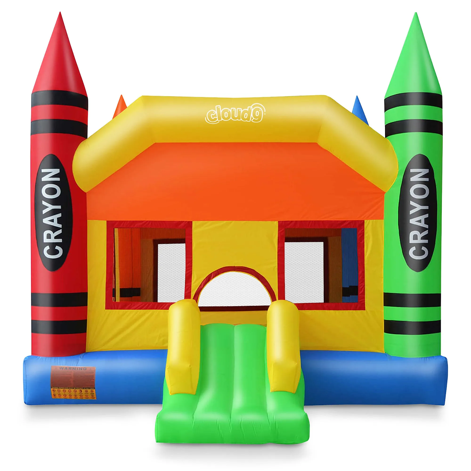 Crayon Inflatable Bounce House with Slide and Air Blower - Cloud 9