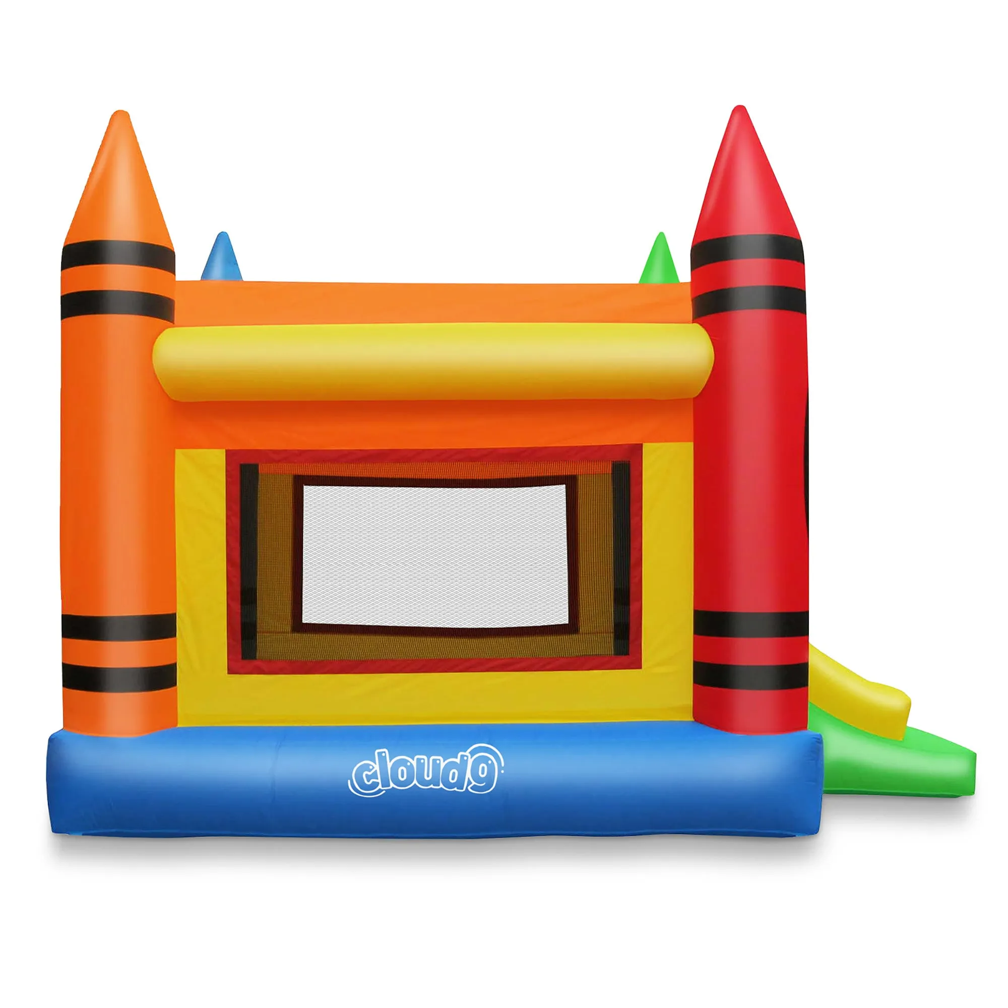 Crayon Inflatable Bounce House with Slide and Air Blower - Cloud 9