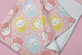 Cute Bunny Pink Soft Fluffy Velvet Flannel Fleece Throw Blanket