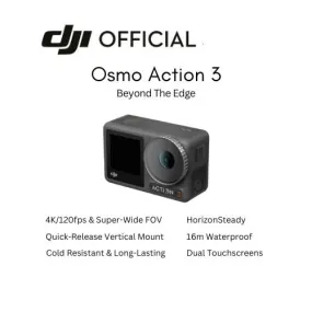 DJI Osmo Action 3 With FREE Clip-On Microphone & 64GB card - 1 Year Local DJI Warranty