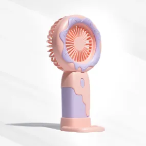 Doughnut Fan with Phone Stand - Pink