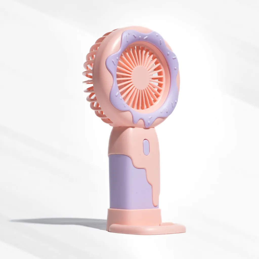 Doughnut Fan with Phone Stand - Pink