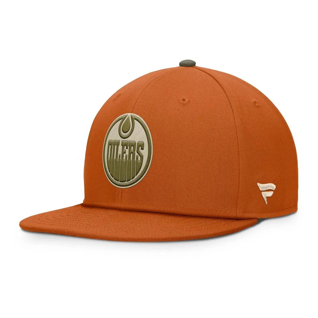 Fanatics Men's NHL Edmonton Oilers 2024 Hunter Flatbrim Snapback Cap