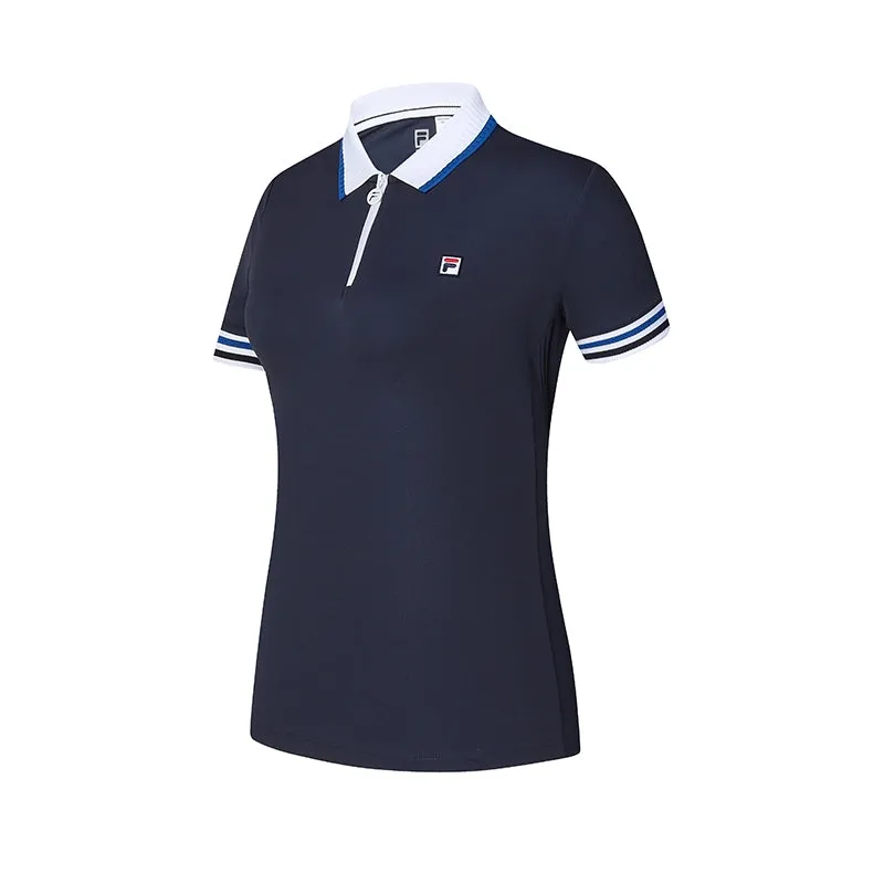 FILA CORE ATHLETICS TENNIS Women Short Sleeve Polo (Navy / White)