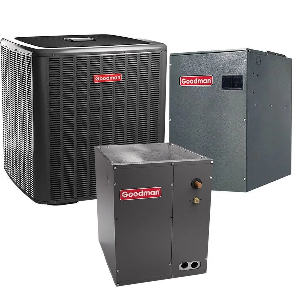 Goodman GSXC160241 2 Ton 16 SEER 2 Stage Variable Speed Central Air Conditioner Split System - Vertical - HA16403