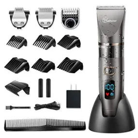 Hatteker Mens Beard Trimmer Cordless Hair Trimmer Hair Clipper Detail Trimmer 3 In 1 for Men Hair Cutting Kit Men's Grooming Kit Waterproof